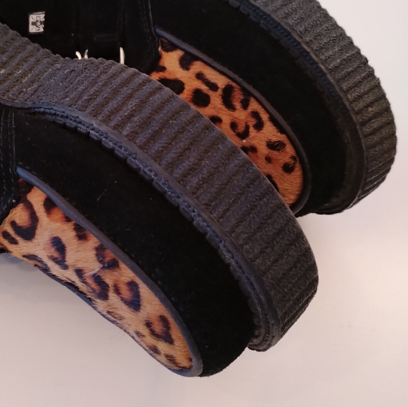 Vintage TUK Y2K Animal Print Creepers Platform Lace-Ups SZ 6 - Picture 7 of 16